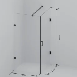 LOMAZOO Douchecabine Cali - 90 X 90 Cm - Zwart - 8 Mm Rookglas - Nano Coating