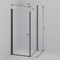Lomazoo Douchecabine Medellin - 90 X 90 Cm - Zwart - 6 Mm Rookglas - Nano Coating