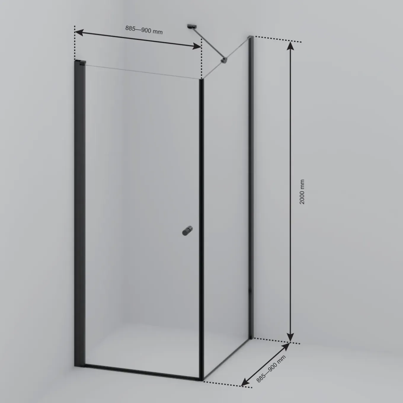 Lomazoo Douchecabine Medellin - 90 X 90 Cm - Glanzend Goud - 6 Mm Helder Glas - Nano Coating