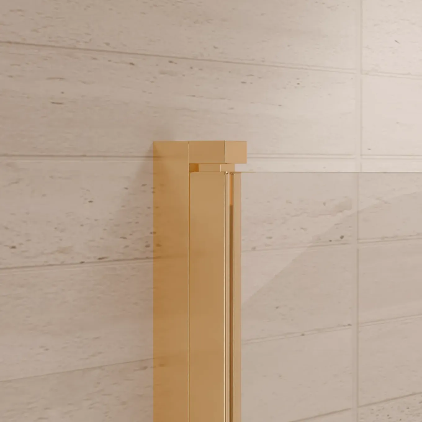 Lomazoo Douchecabine Medellin - 90 X 90 Cm - Glanzend Goud - 6 Mm Helder Glas - Nano Coating