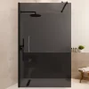 Lomazoo Douchewand Lima - 120x200 Cm - Inloopdouche Zwart - 8 Mm Rookglas - Nano Coating Anti Kalk