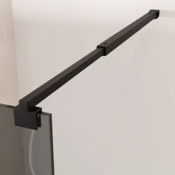 Lomazoo Douchewand Lima - 120x200 Cm - Inloopdouche Zwart - 8 Mm Rookglas - Nano Coating Anti Kalk