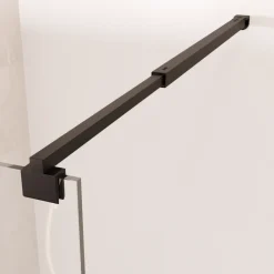 LOMAZOO Douchewand Lima - 60x200 Cm - Inloopdouche Zwart - 8 Mm Helder Glas - Nano Coating Anti Kalk