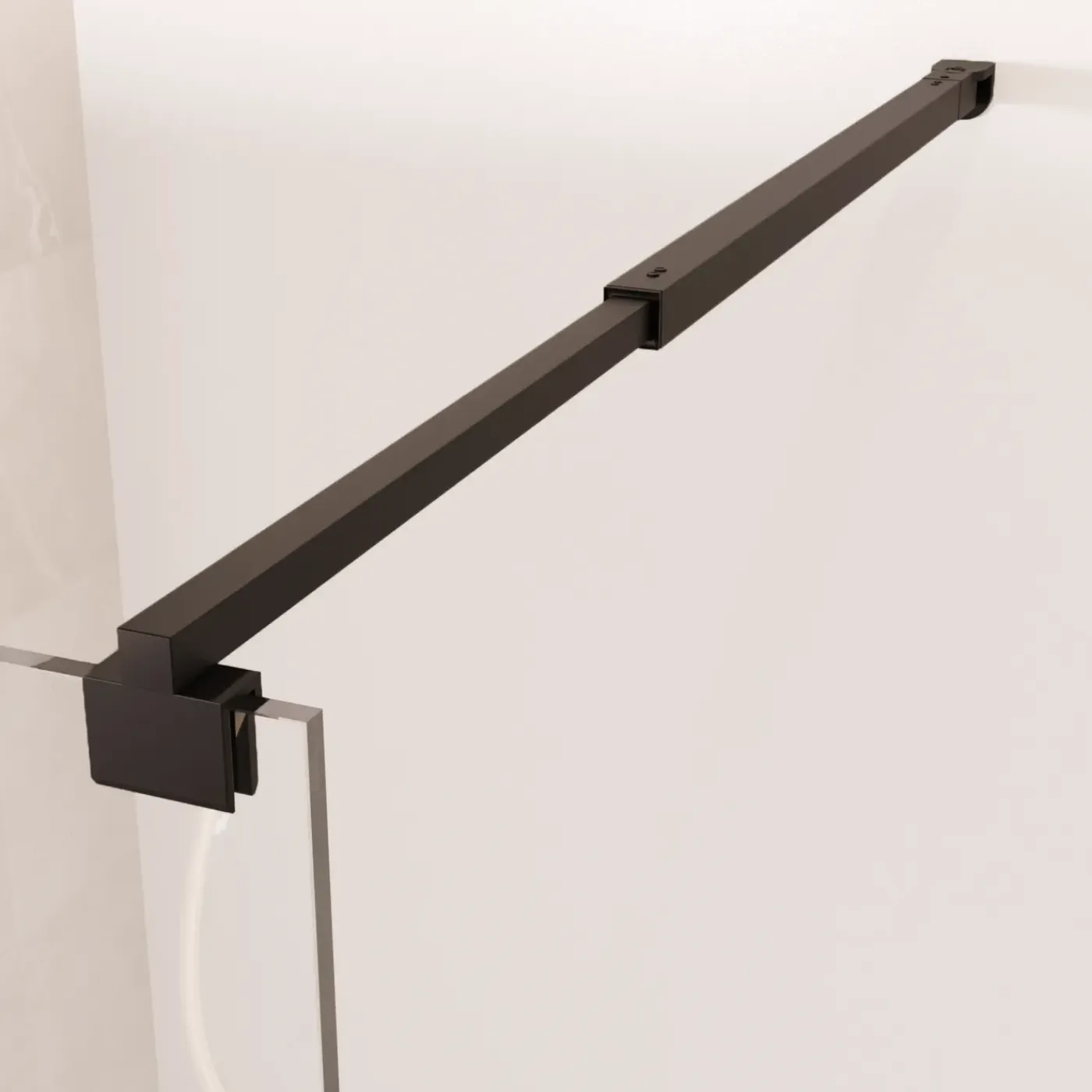 LOMAZOO Douchewand Lima - 60x200 Cm - Inloopdouche Zwart - 8 Mm Helder Glas - Nano Coating Anti Kalk