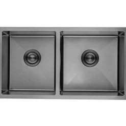 Lomazoo Dubbele Spoelbak Galaxy Rvs Gun Metal 815x450 Mm