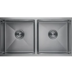 Lomazoo Dubbele Spoelbak Galaxy Rvs Gun Metal 875x450 Mm