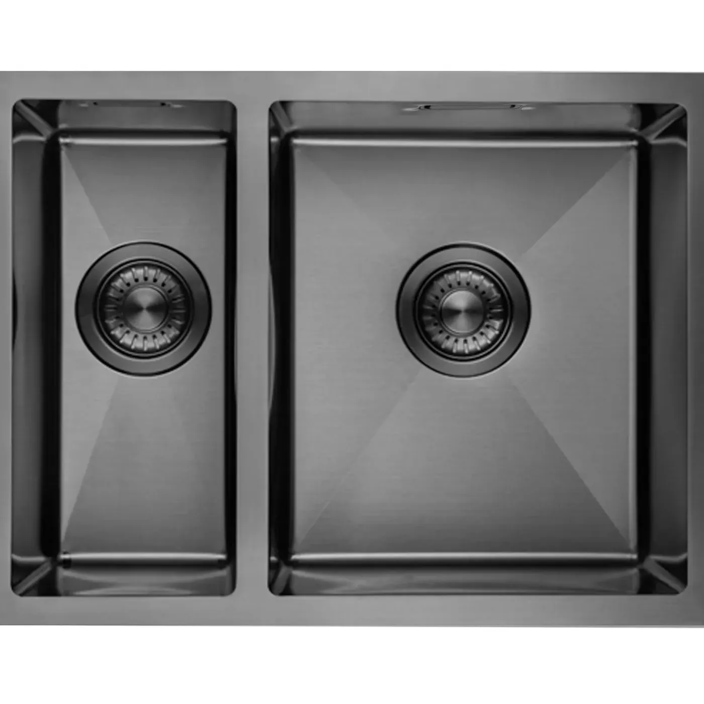 LOMAZOO Dubbele Spoelbak Galaxy Rvs Gun Metal 595x450 Mm