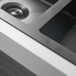 LOMAZOO Dubbele Spoelbak Galaxy Rvs Gun Metal 595x450 Mm