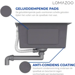 LOMAZOO Dubbele Spoelbak Proxima Rvs 595x450 Mm