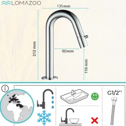 LOMAZOO Fonteinkraan Chroom Roma
