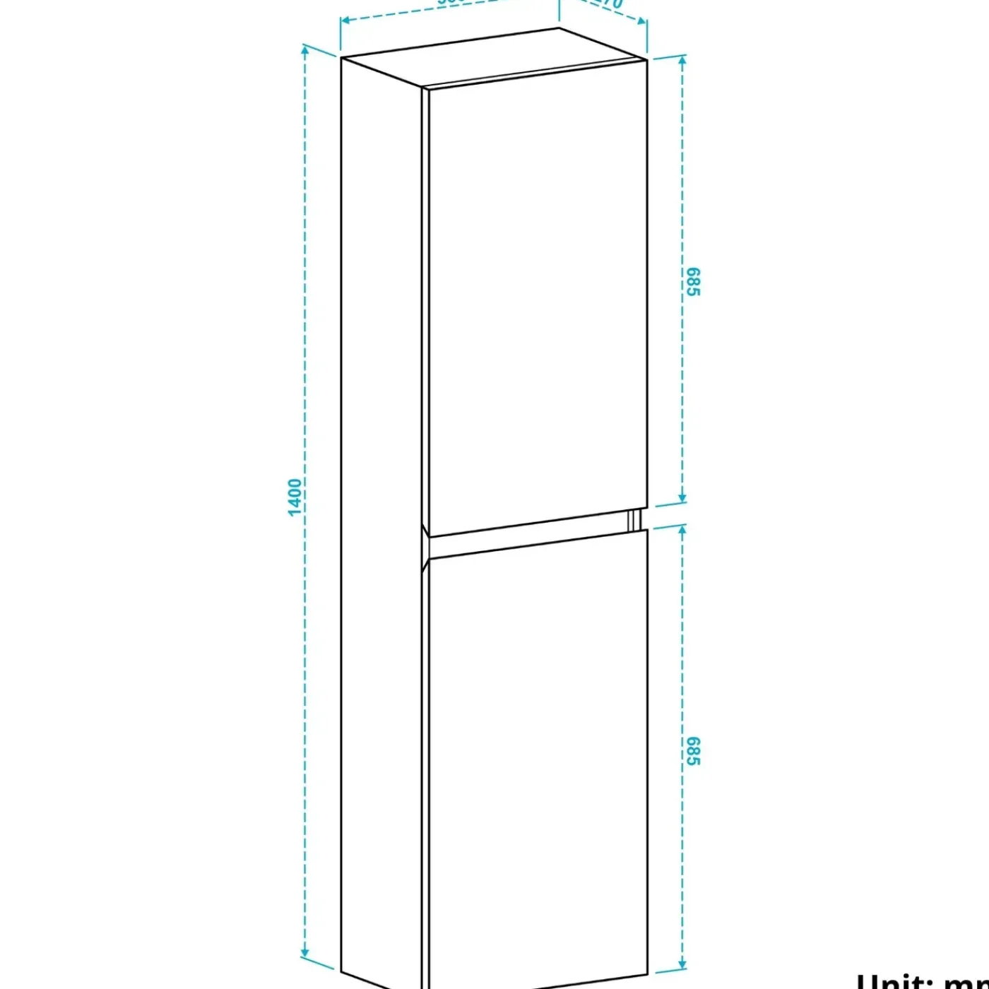 LOMAZOO Kolomkast Marbella Licht Eiken 140cm