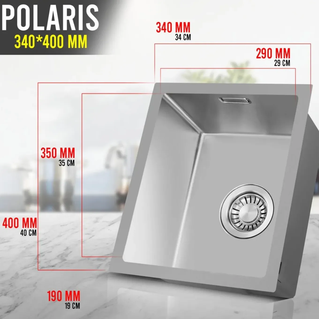Lomazoo Spoelbak Polaris 34 Cm Rvs