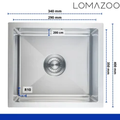 Lomazoo Spoelbak Polaris 34 Cm Rvs