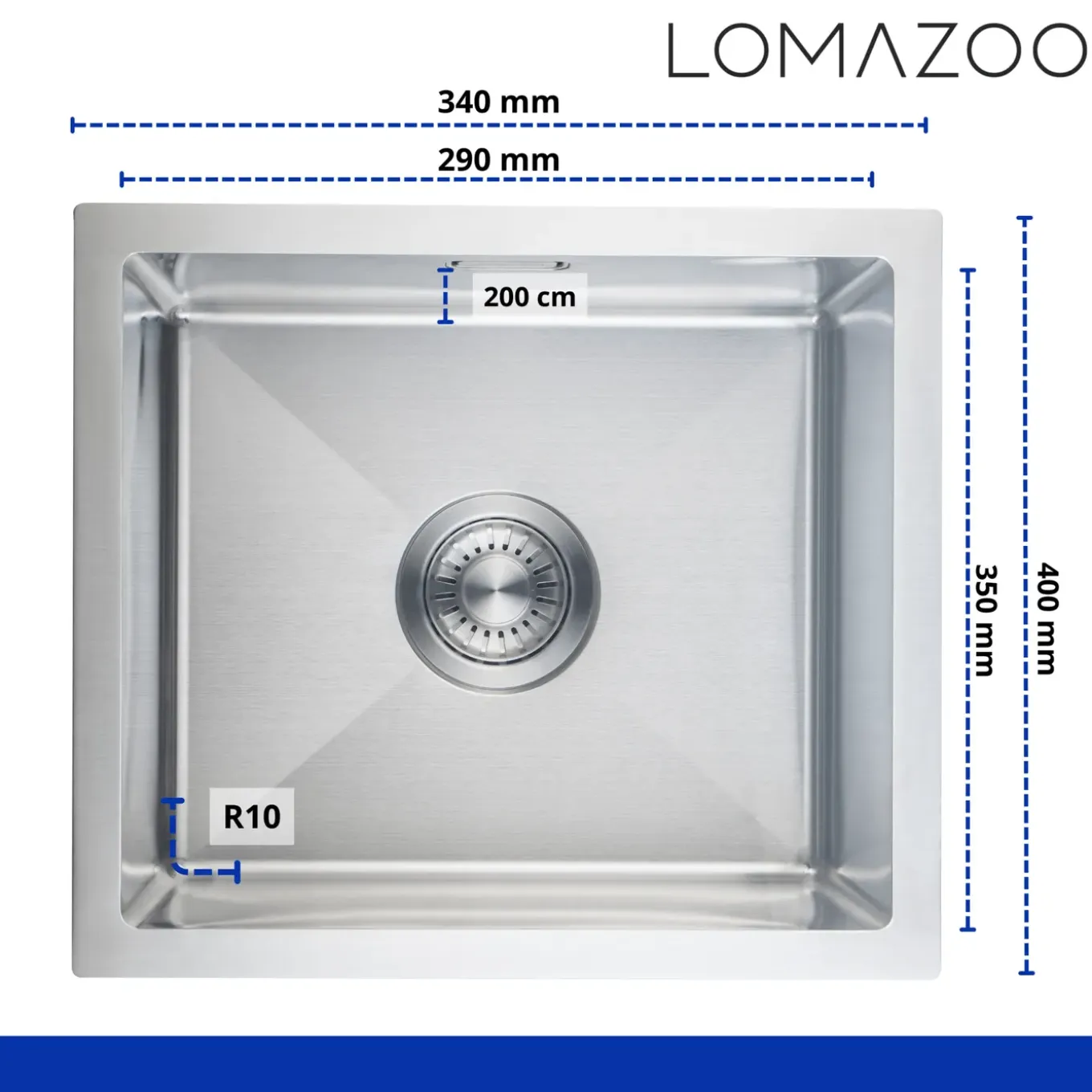 Lomazoo Spoelbak Polaris 34 Cm Rvs