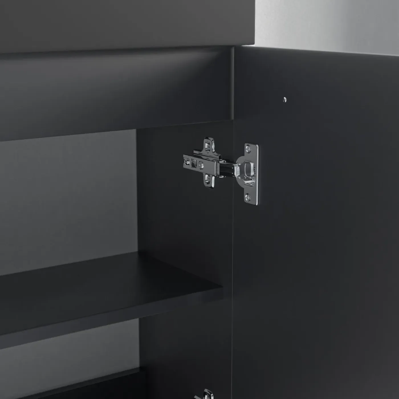 LOMAZOO Toiletmeubel Bombay Mat Zwart - Wastafel Zwart - 40cm