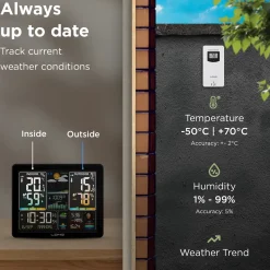 LONQ Weerstation Binnen En Buiten - Buienradar - Thermometer - Hygrometer