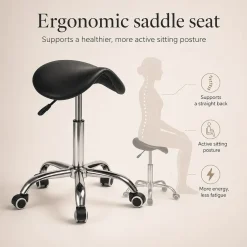 Loxa - Zadelkruk - Ergobalance - Zwart - 48-63 Cm - Kunstleer