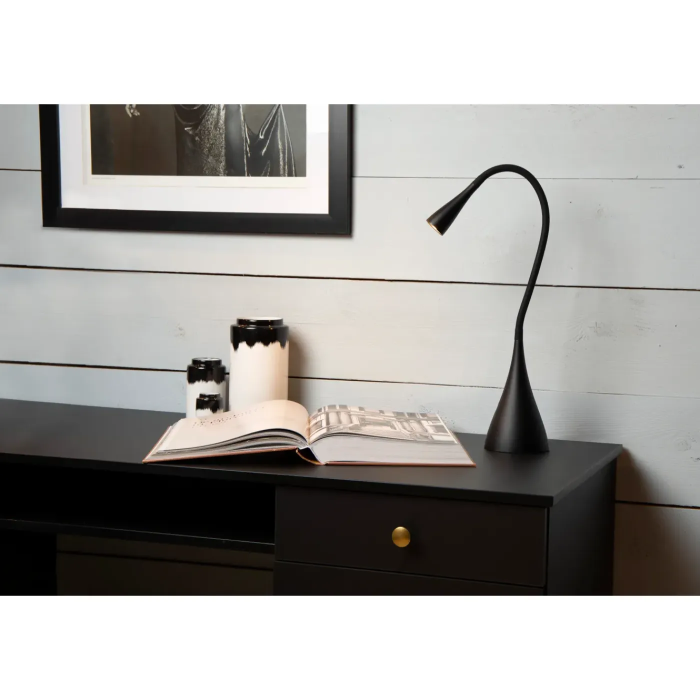 Lucide bureaulamp Zozy zwart ⌀11,5cm led dimbaar 3W