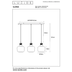 Lucide hanglamp Ilona amber 3xE27