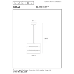 Lucide Hanglamp Rosas - Zwart - Messing - 26cm - E27