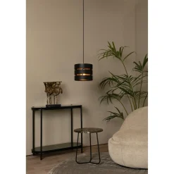 Lucide Hanglamp Rosas - Zwart - Messing - 26cm - E27