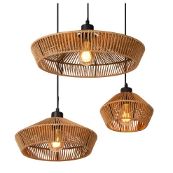 Lucide Hanglamp Yunkai - Naturel Zwart - diam. 60cm - 3xE27