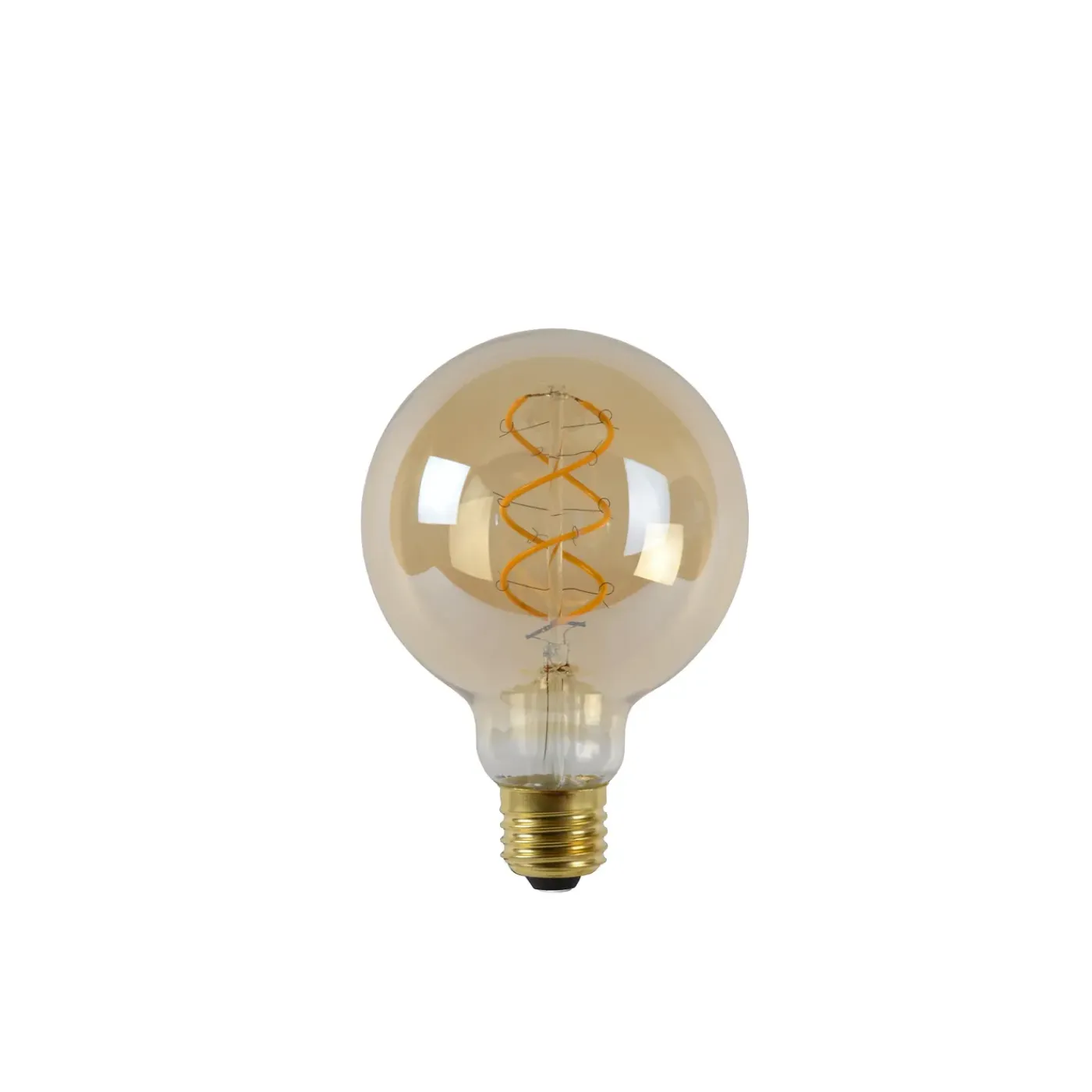 Lucide Ledfilamentlamp Globe G95 - Ambre - D9,5cm - Dimbaar - Warm Wit - E27 - 4,9W