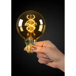 Lucide Ledfilamentlamp Globe G95 - Ambre - D9,5cm - Dimbaar - Warm Wit - E27 - 4,9W