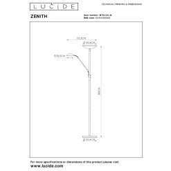 Lucide leeslamp Zenith mat chroom led dimbaar ⌀25,4cm 20+4W