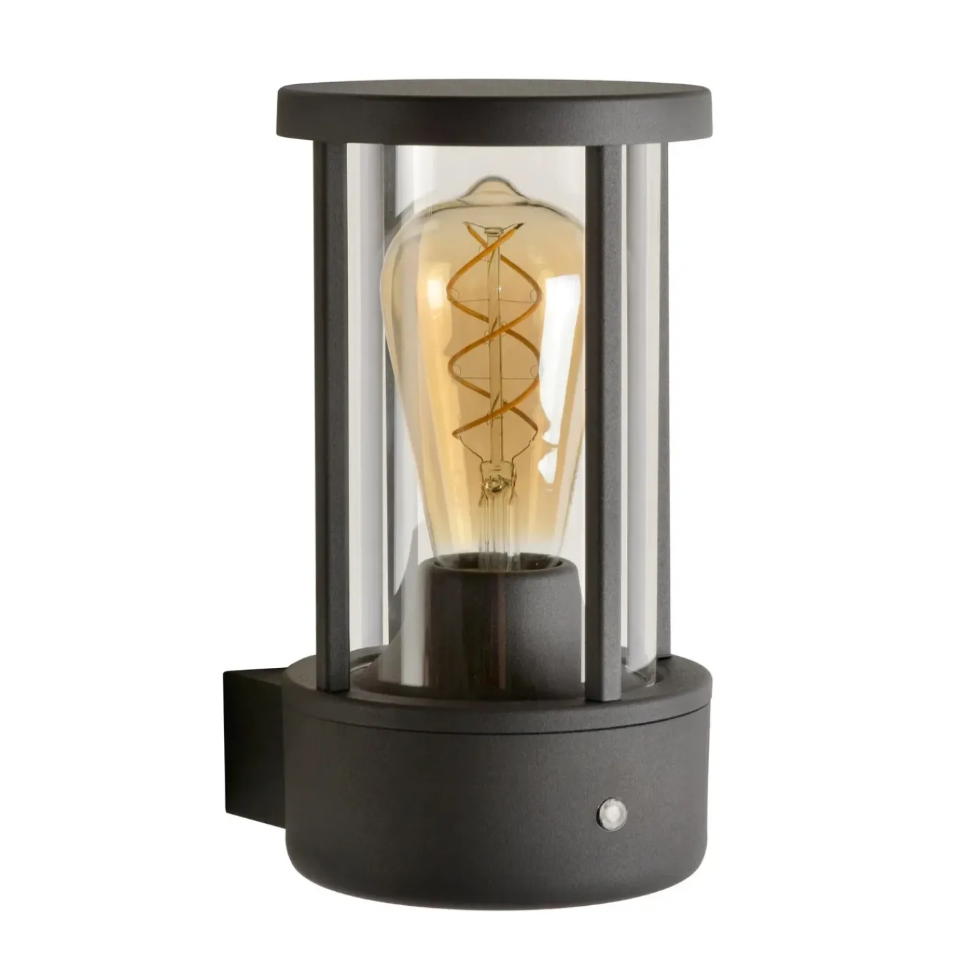 Lucide Lori - Wandlamp Binnen/buiten - Diam. 12 Cm - 1xe27 - Ip44 - Dag/nacht Sensor - Antraciet