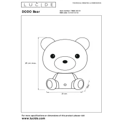 Lucide nachtlampje Bear wit 3W