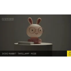 Lucide nachtlampje Dodo Rabbit roze 3W