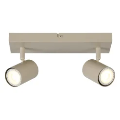 Lucide Opbouwspot Amigo - Taupe - 10cm - 2xGU10