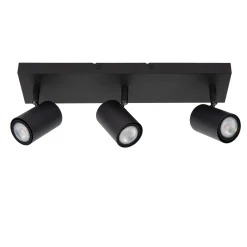 Lucide Opbouwspot Amigo - Zwart - 10cm - 3xGU10