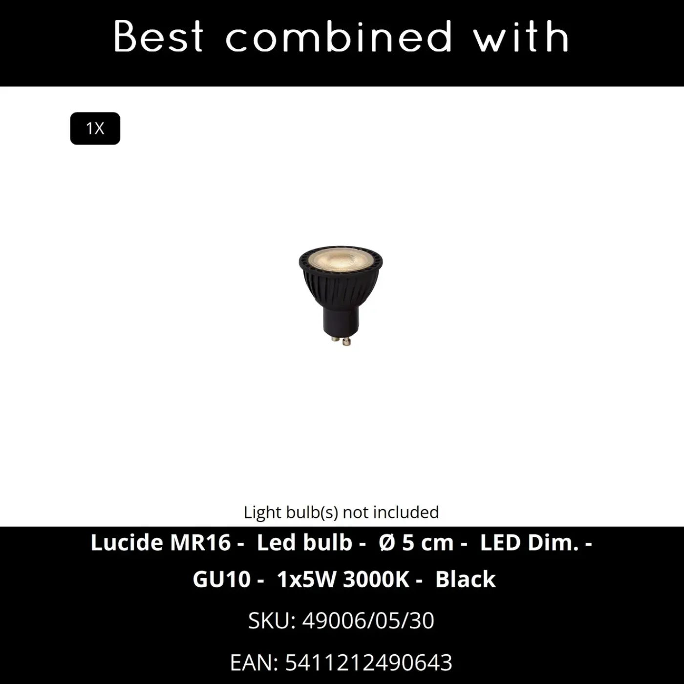 Lucide Opbouwspot Bodi - Zwart - 8cm - GU10