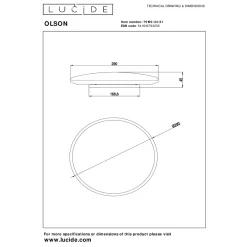 Lucide Plafondlamp Badkamer Olson - D29cm - CCT - 24W - IP44