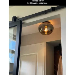 Lucide plafondlamp Judi zwart gerookt glas ⌀30,5cm E27