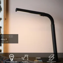 Lucide tafellamp LED Gilly zwart 3W