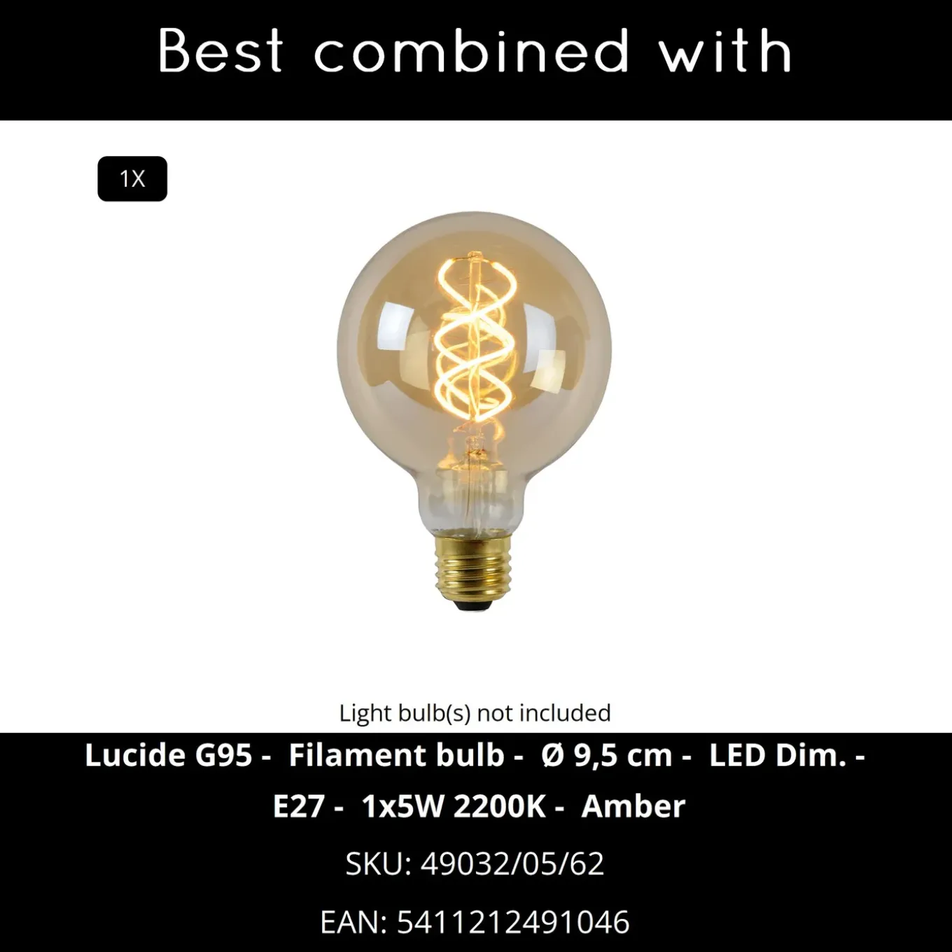 Lucide wandlamp Leanne zwart E27