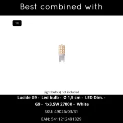 Lucide wandlamp Xera ovaal zwart G9