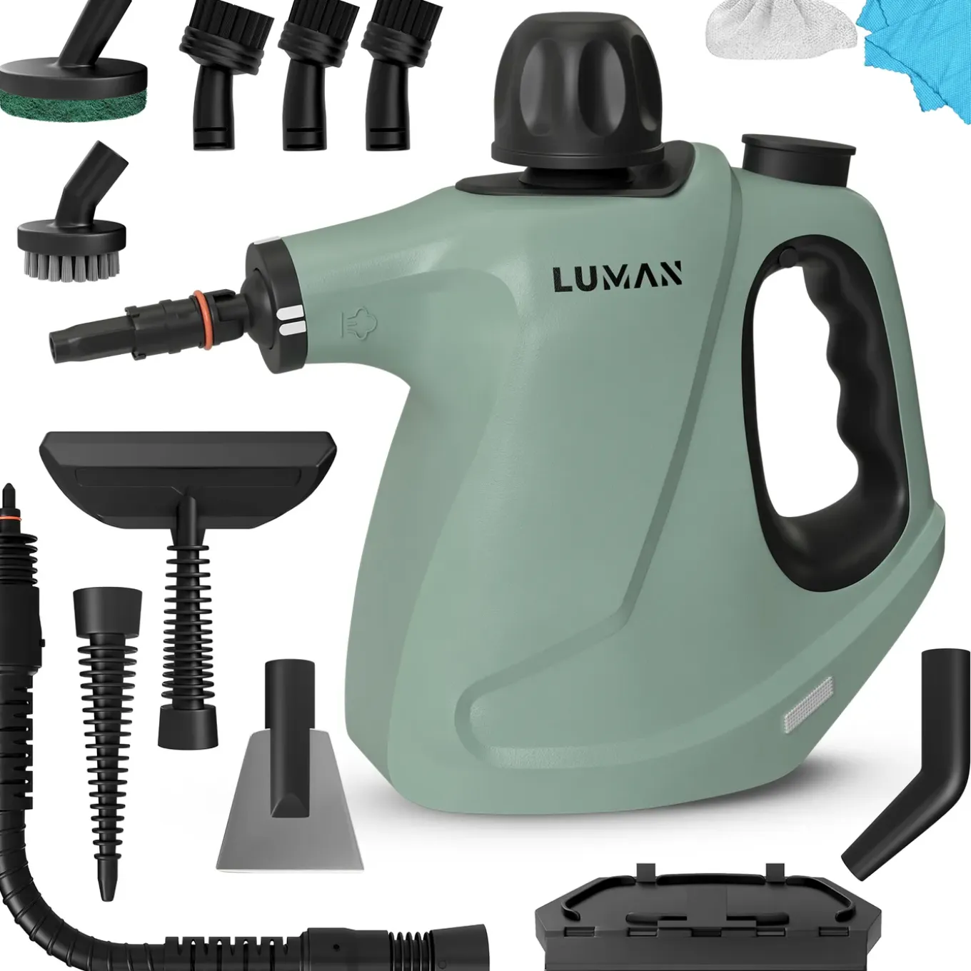 LUMAN 16 in 1 Stoomreiniger C3 - Handstoomreiniger - Handstomer - 16 Opzetstukken - Groen