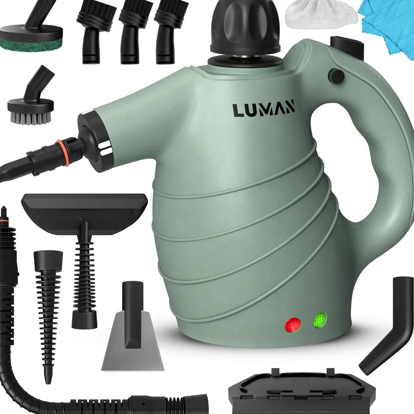 Luman 16 In 1 Stoomreiniger C1 - Handstoomreiniger - Handstomer - 16 Opzetstukken - Groen