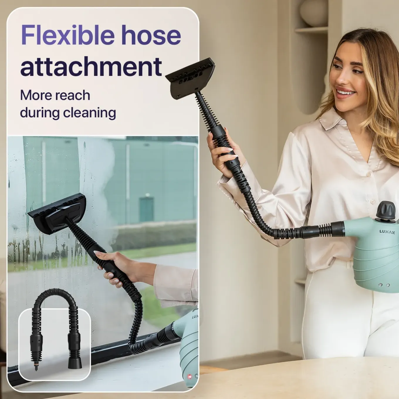 Luman 16 In 1 Stoomreiniger C1 - Handstoomreiniger - Handstomer - 16 Opzetstukken - Groen