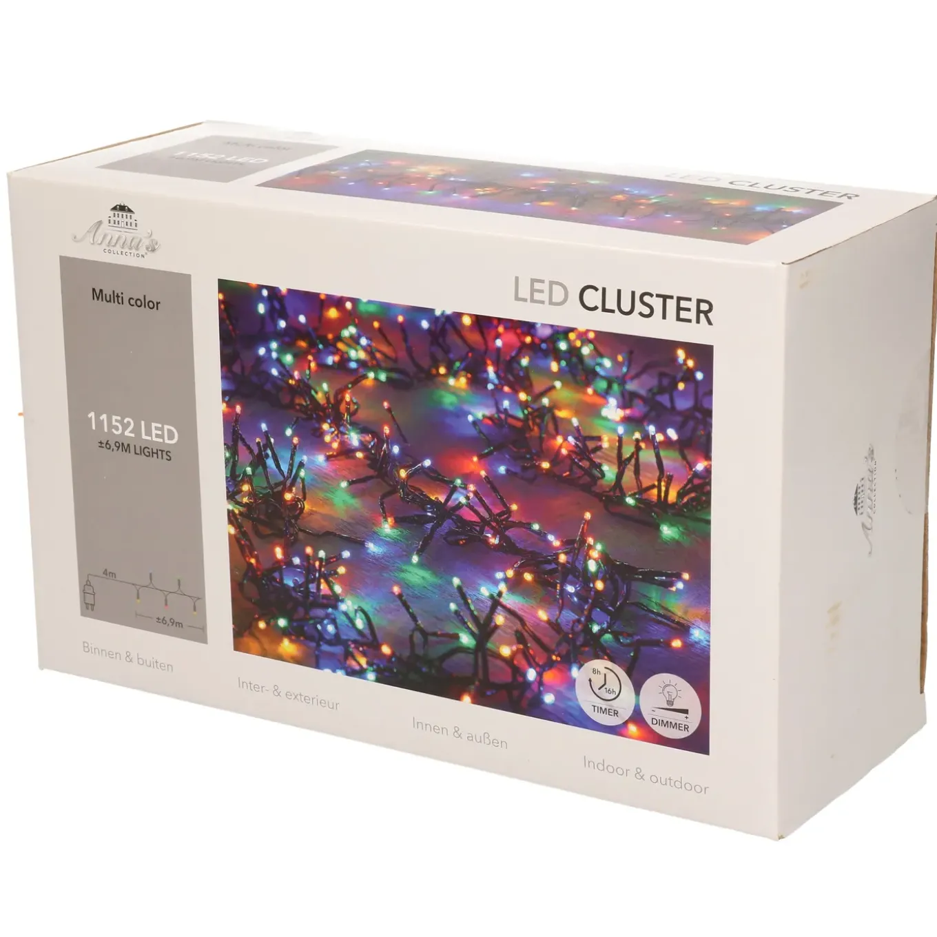Lumineo Kerstverlichting - cluster - gekleurd - timer - 1152 LEDs