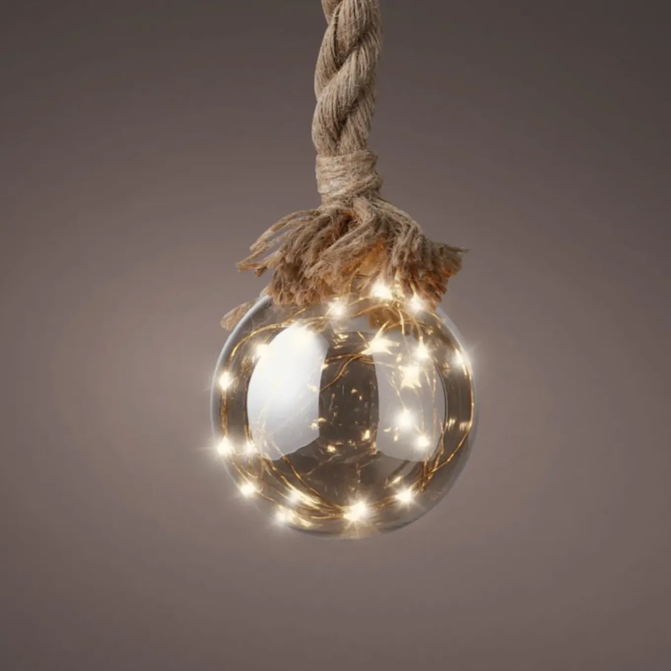 Lumineo Kerstverlichting - 2x - Kerstbal Aan Touw - Glas - 15 X 100 Cm