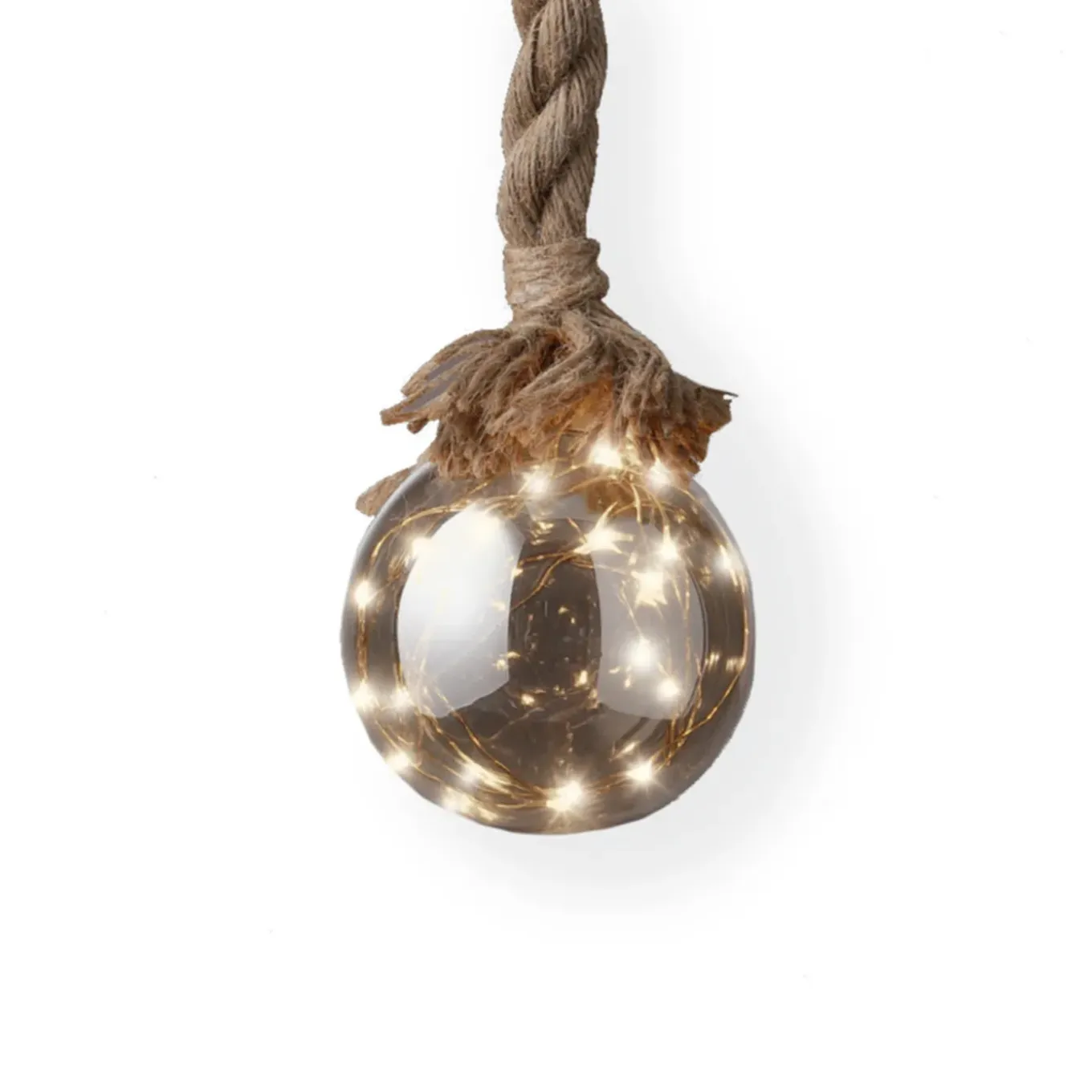 Lumineo Kerstverlichting - 2x - Kerstbal Aan Touw - Glas - 15 X 100 Cm