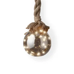 Lumineo Kerstverlichting - 3x - Kerstbal Aan Touw - Glas - 15 X 100 Cm