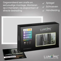 Lumoire Badkamerspiegel Met Verlichting - Tronvg - 100cm Rechthoekig - Anti Condens Verwarming