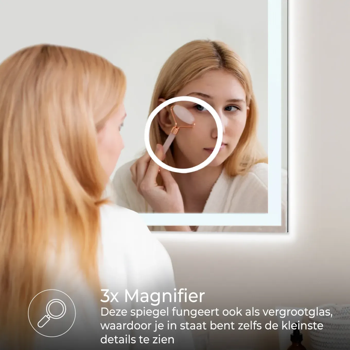 Lumoire Badkamerspiegel Met Verlichting - Tronvg - 100cm Rechthoekig - Anti Condens Verwarming