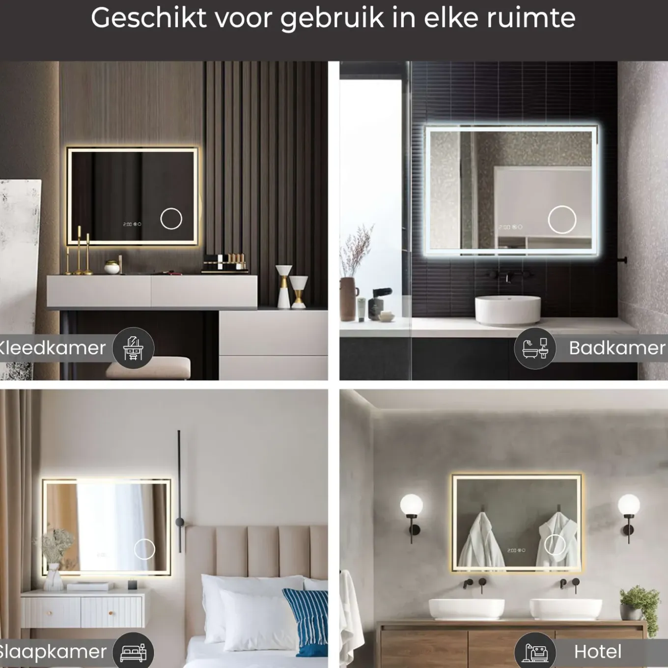 Lumoire Badkamerspiegel Met Verlichting - Tronvg - 100cm Rechthoekig - Anti Condens Verwarming